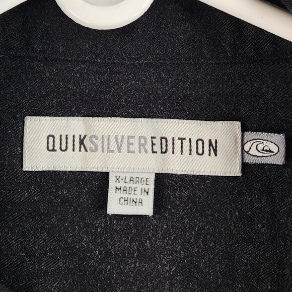 Quiksilver Edition XL Black Green Floral Button Up Shirt Short Sleeve SOFT RAYON - Picture 6 of 16